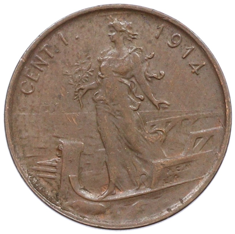 1 чентезимо 1914 года Италия — Фото №1