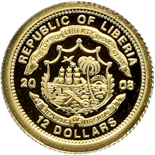 12 долларов 2008 года Либерия «Страны Европы — Венгрия» — Фото №2