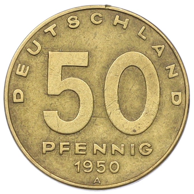 50 пфеннигов 1950 года A Восточная Германия (ГДР) — Фото №1