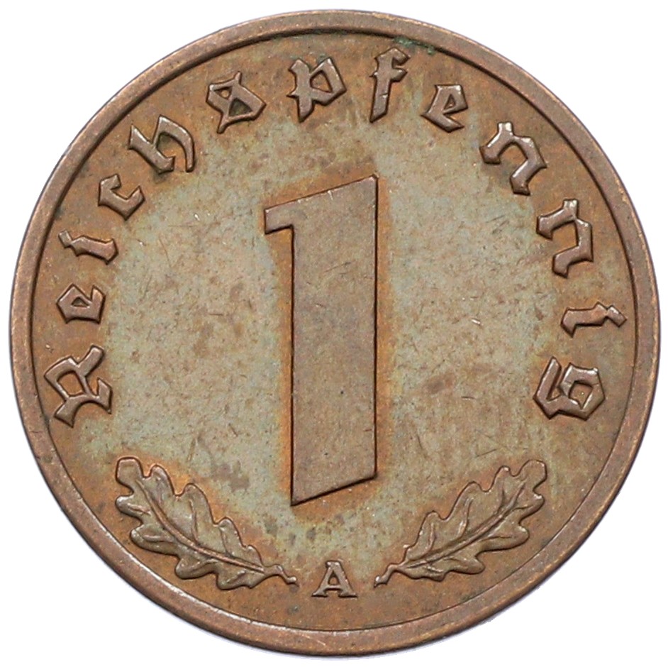 1 рейхспфенниг 1939 года А Германия — Фото №2