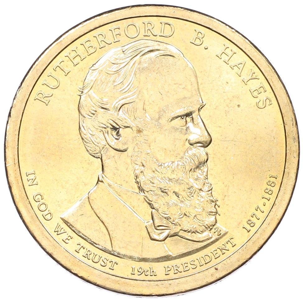 1 доллар 2011 года (P) США «19-й президент США Ратерфорд Берчард Хейс» — Фото №1