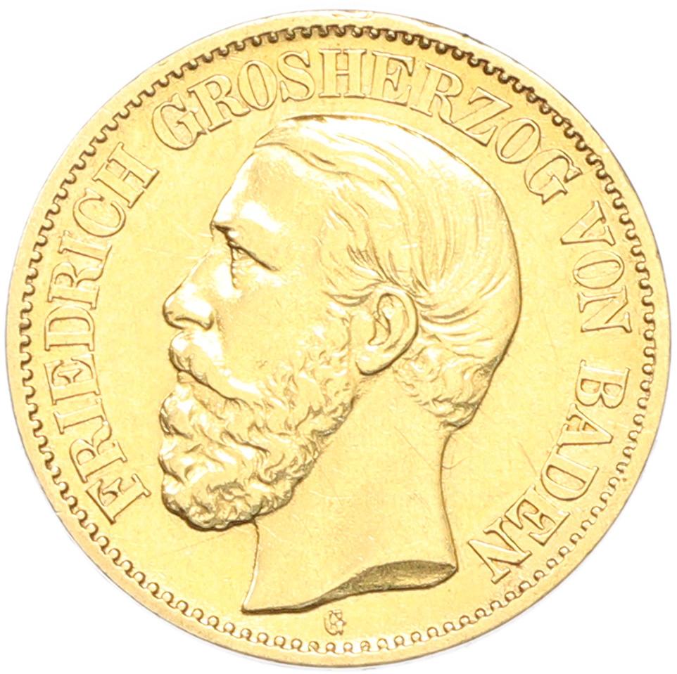 10 марок 1873 года G Германия (Баден) — Фото №1