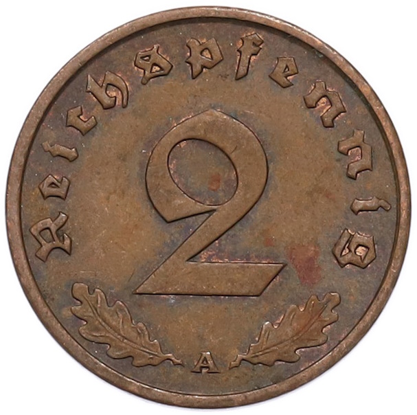 2 рейхспфеннига 1937 года A Германия — Фото №2