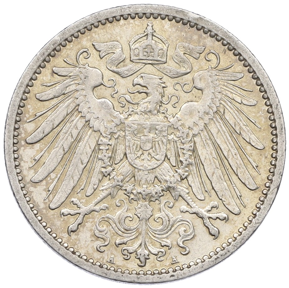 1 марка 1911 года А Германия — Фото №2