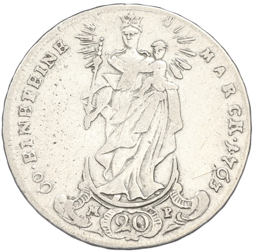 20 крейцеров 1763 года Вюрцбург (Адам Фридрих фон Зайнсхайм) — Фото №1