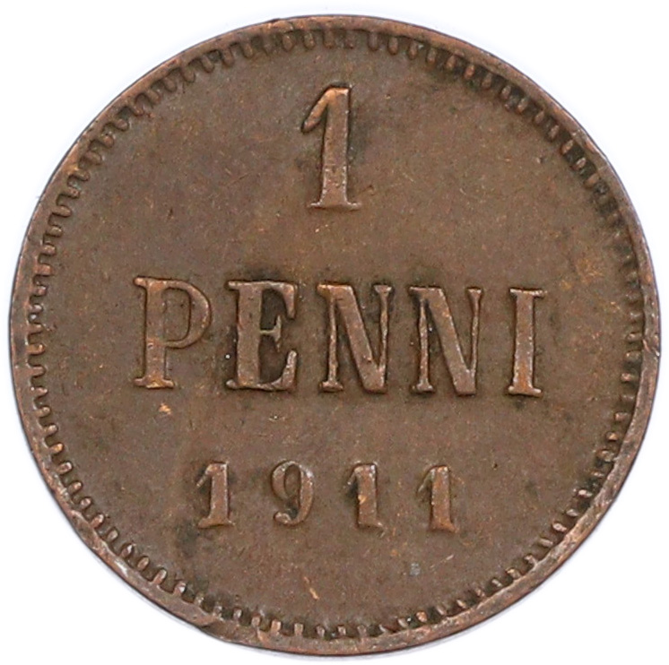 1 пенни 1911 года Русская Финляндия — Фото №1