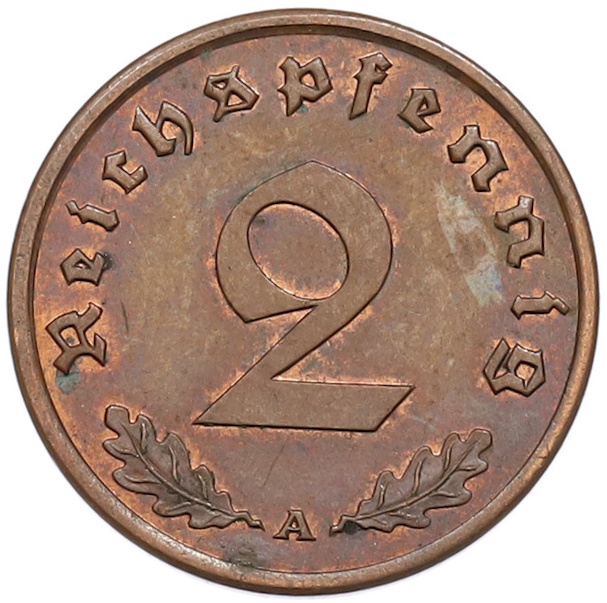 2 рейхспфеннига 1940 года A Германия — Фото №2
