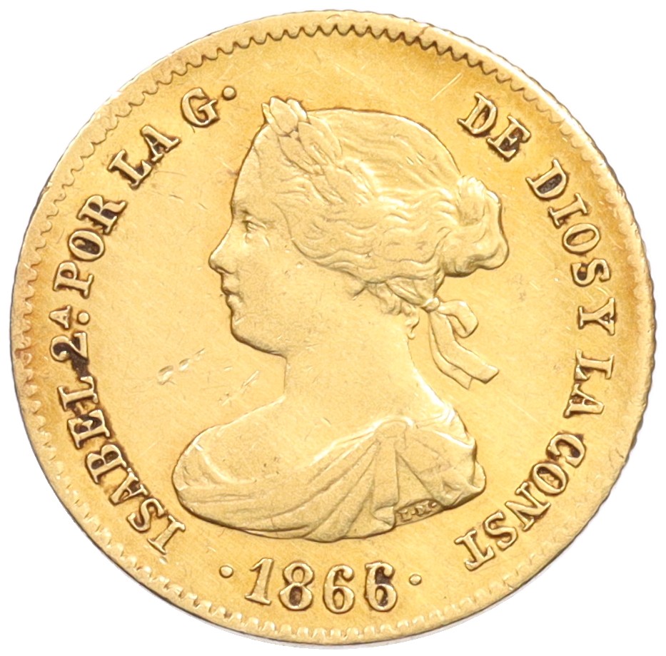 4 эскудо 1866 года Испания — Фото №1