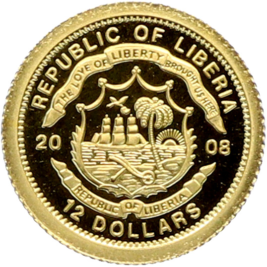 12 долларов 2008 года Либерия «Страны Европы — Швеция» — Фото №2