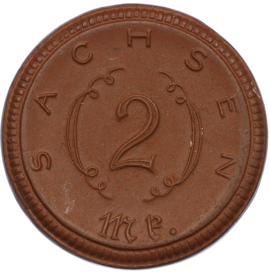 2 марки 1921 года Германия — Саксония (Нотгельд) — Фото №2