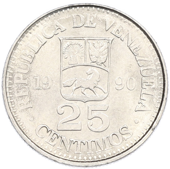 25 сентимо 1990 года Венесуэла — Фото №1