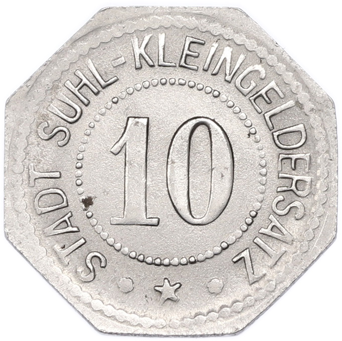 10 пфеннигов 1917 года Германия — город Зуль (Нотгельд) — Фото №2