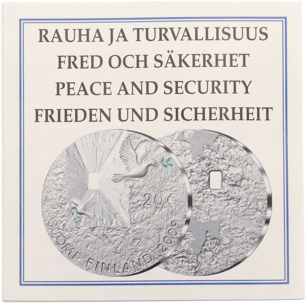 20 евро 2009 года Финляндия «Мир и безопасность» — Фото №3
