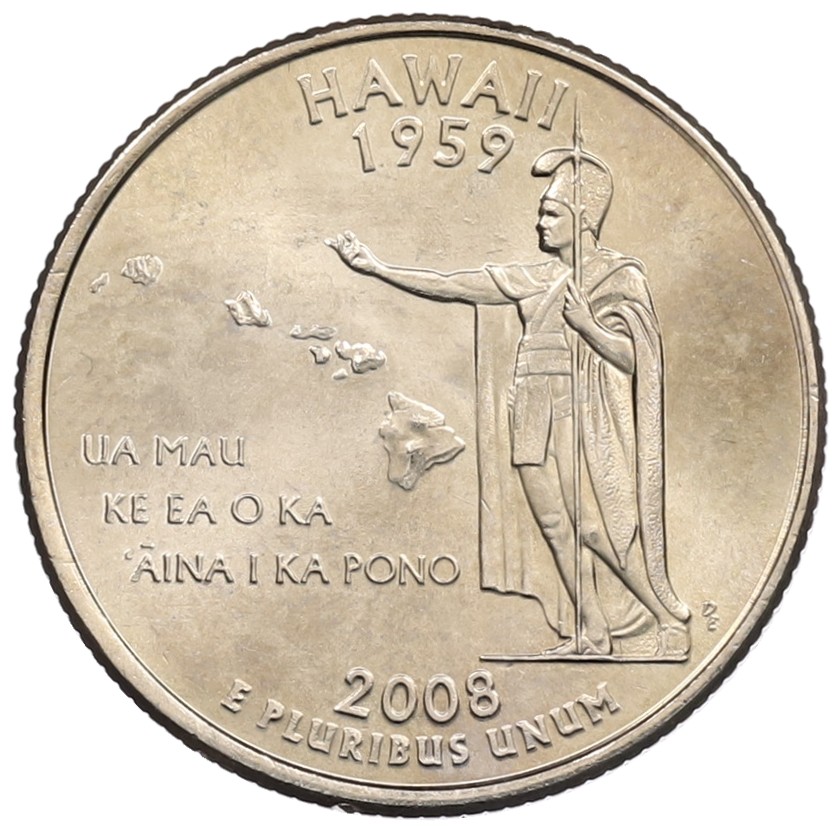 1/4 доллара (25 центов) 2008 года P США «Штаты и территории — Гавайи» — Фото №1