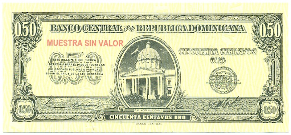 50 сентаво 1961 года Доминиканская республика (Образец) — Фото №1