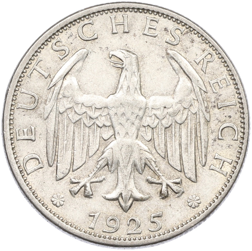 2 рейхсмарки 1925 года F Германия — Фото №2