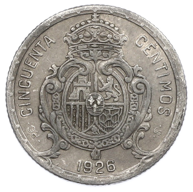 50 сентимо 1926 года Испания — Фото №2