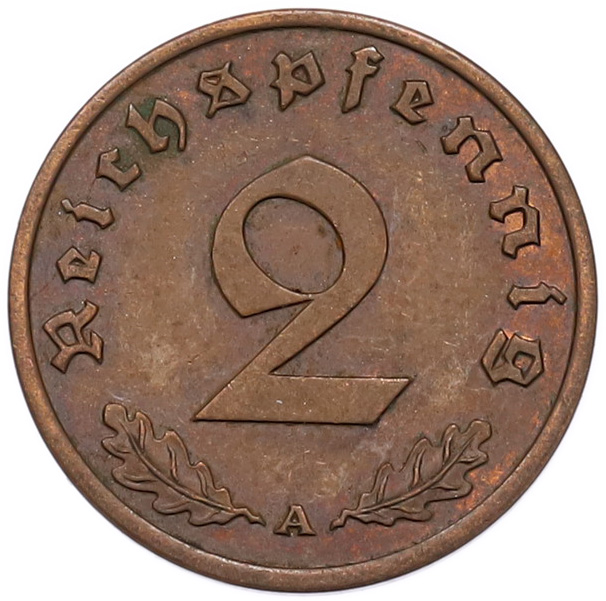 2 рейхспфеннига 1939 года A Германия — Фото №2