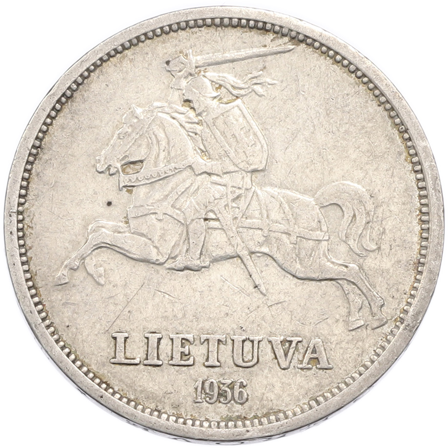 5 лит 1936 года Литва — Фото №2