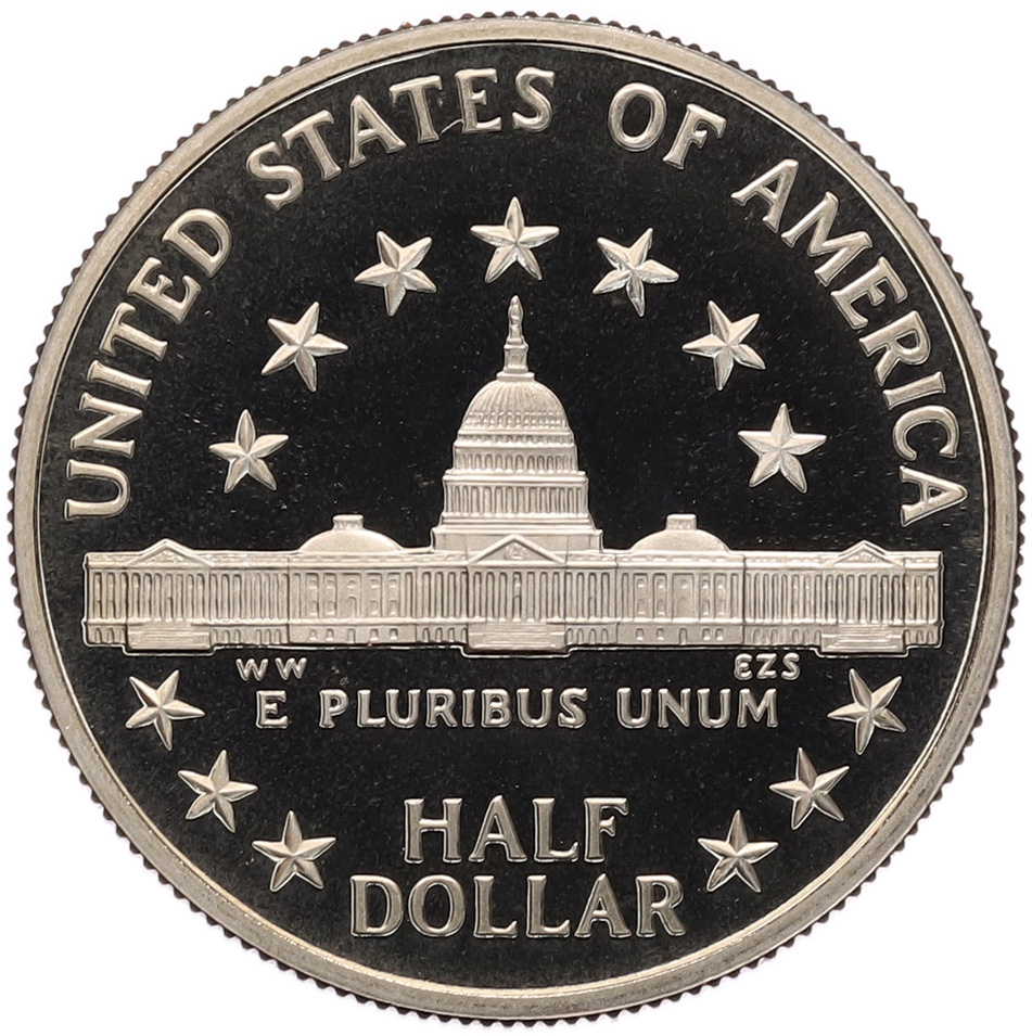 1/2 доллара (50 центов) 1989 года S США «200 лет Конгрессу» — Фото №2