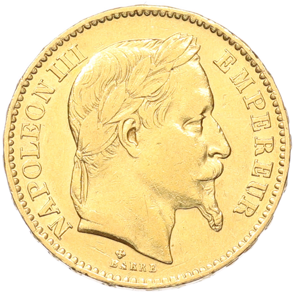 20 франков 1866 года BB Франция — Фото №2