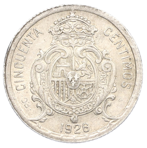 50 сентимо 1926 года Испания — Фото №2