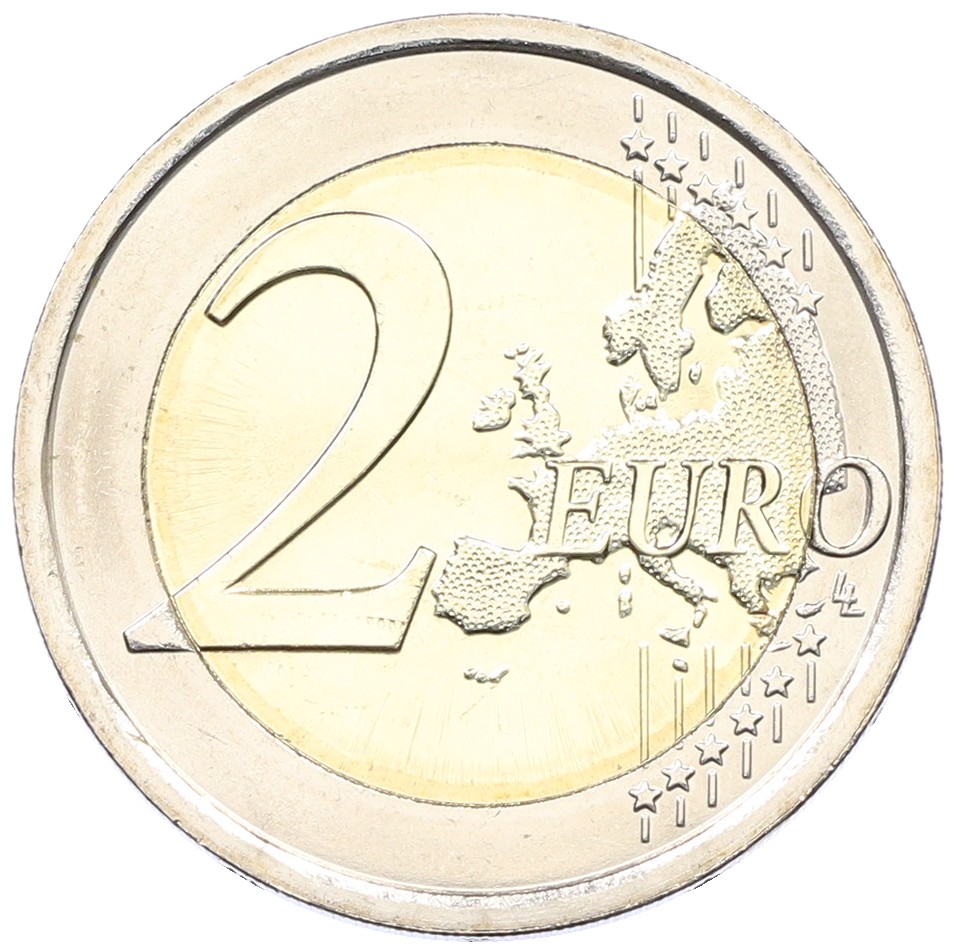 2 евро 2019 года Италия «500 лет со дня смерти Леонардо да Винчи» — Фото №2