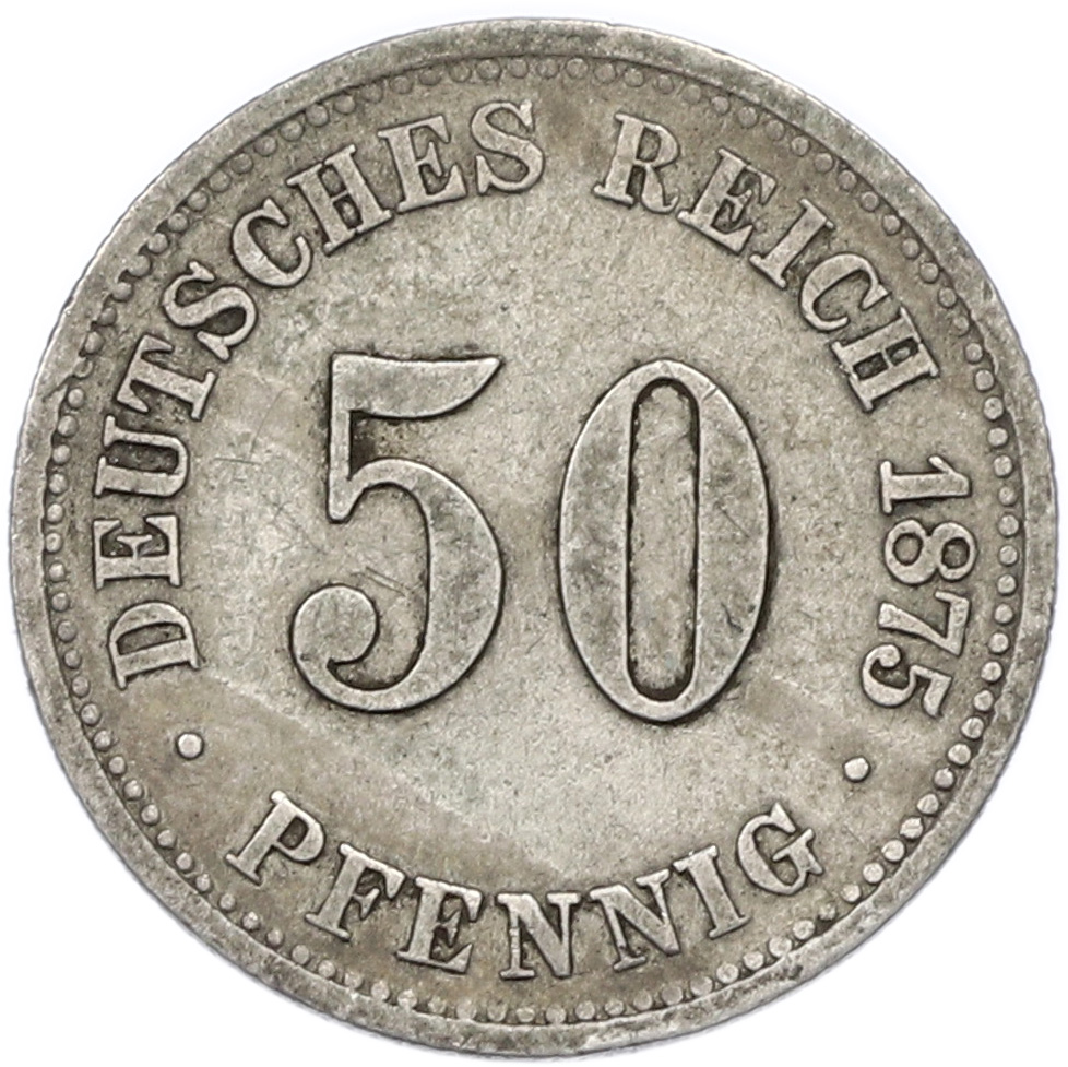 50 пфеннигов 1875 года B Германия — Фото №1