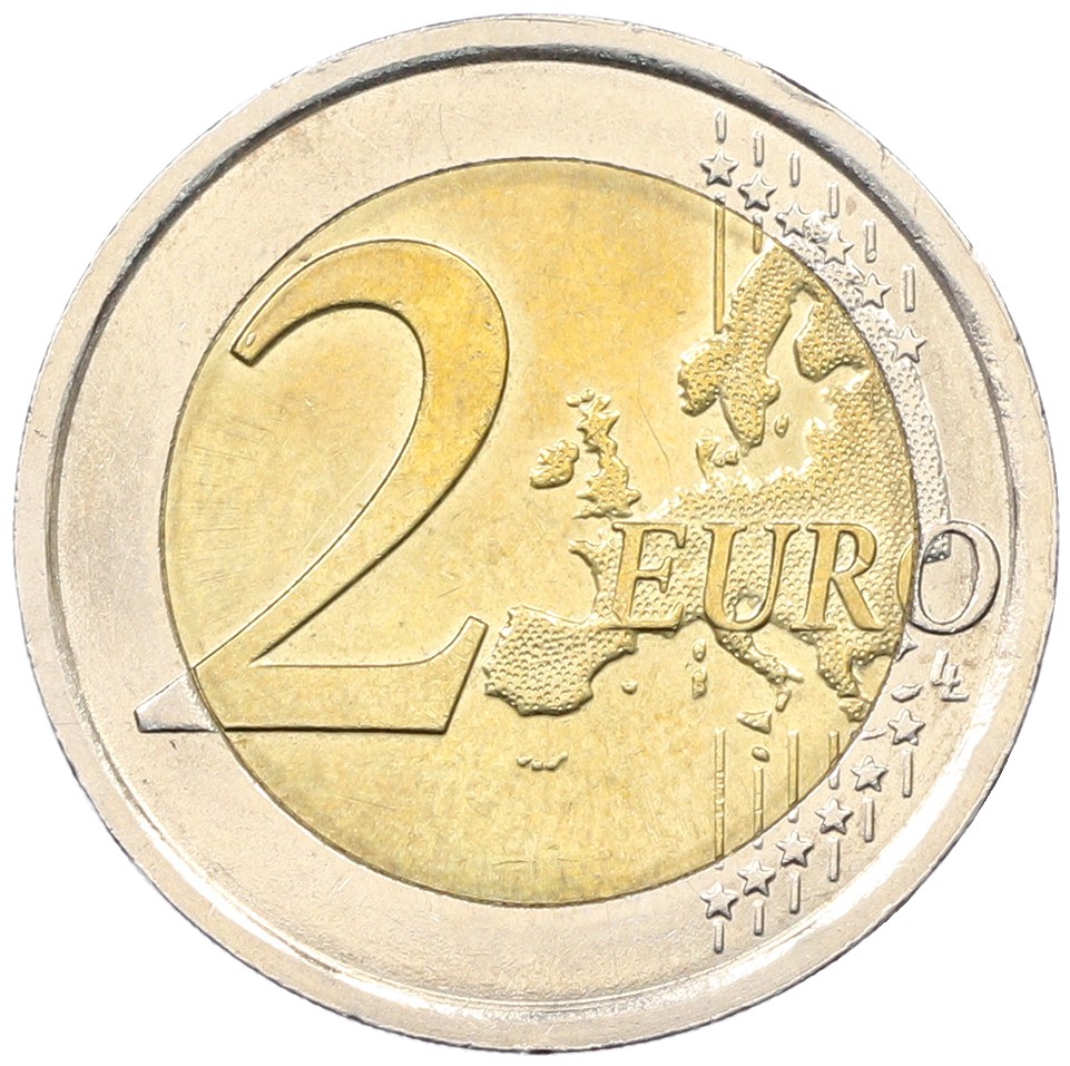 2 евро 2019 года Италия «500 лет со дня смерти Леонардо да Винчи» — Фото №2