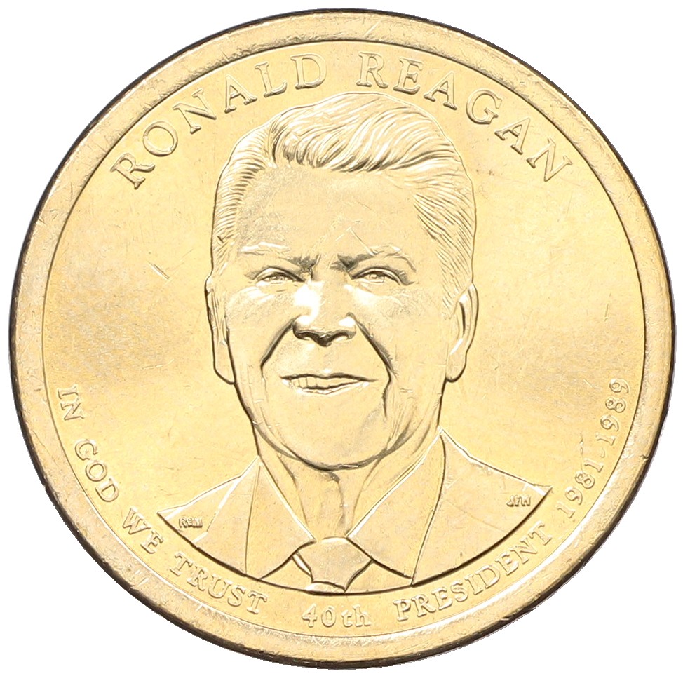 1 доллар 2016 года (D) США «40-й президент США Рональд Рейган» — Фото №1