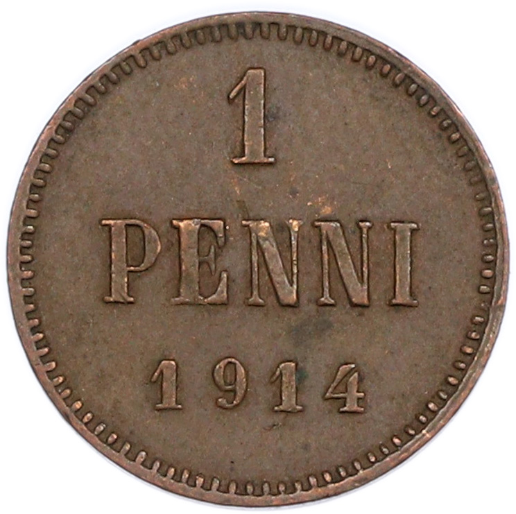 1 пенни 1914 года Русская Финляндия — Фото №1