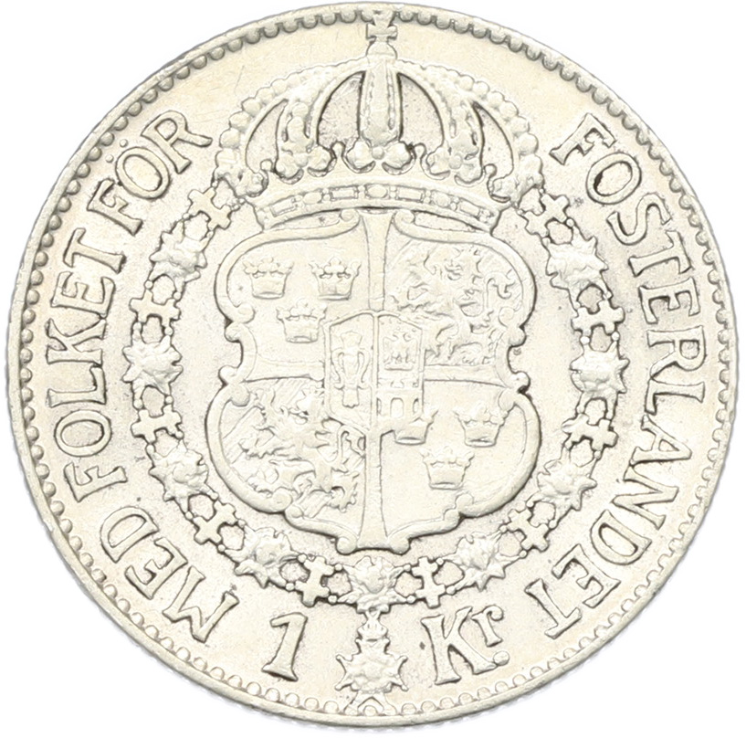 1 крона 1937 года Швеция — Фото №2