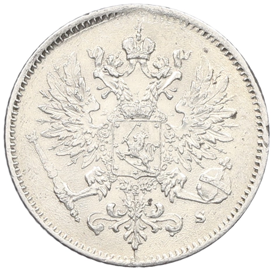 25 пенни 1917 года Русская Финляндия (Орел с коронами) — Фото №2