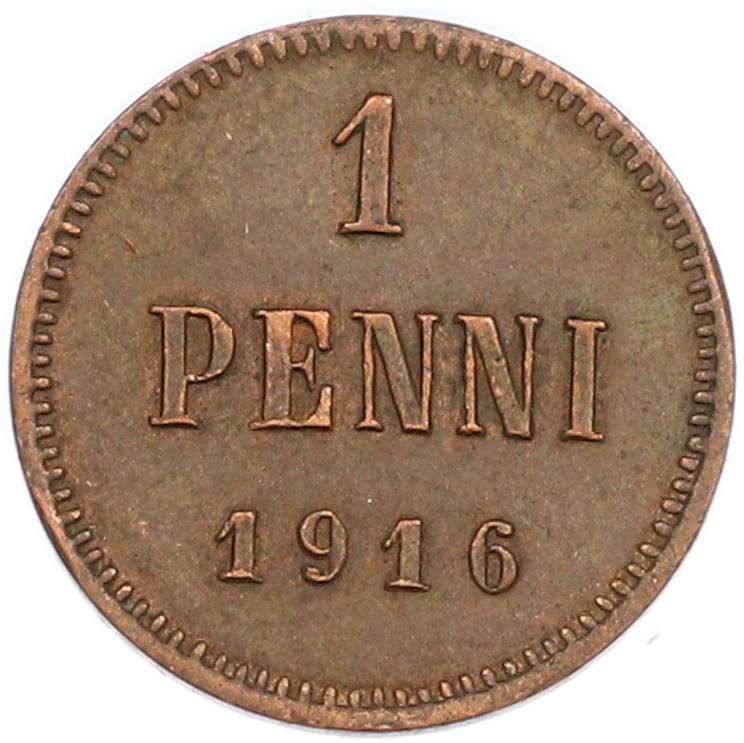 1 пенни 1916 года Русская Финляндия — Фото №1