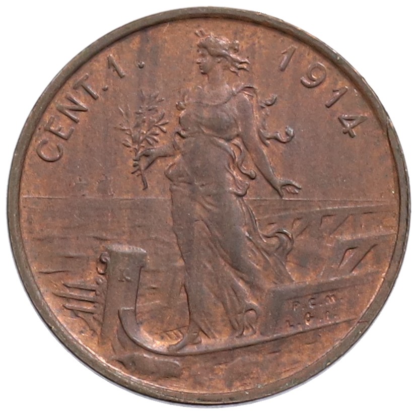 1 чентезимо 1914 года Италия — Фото №1