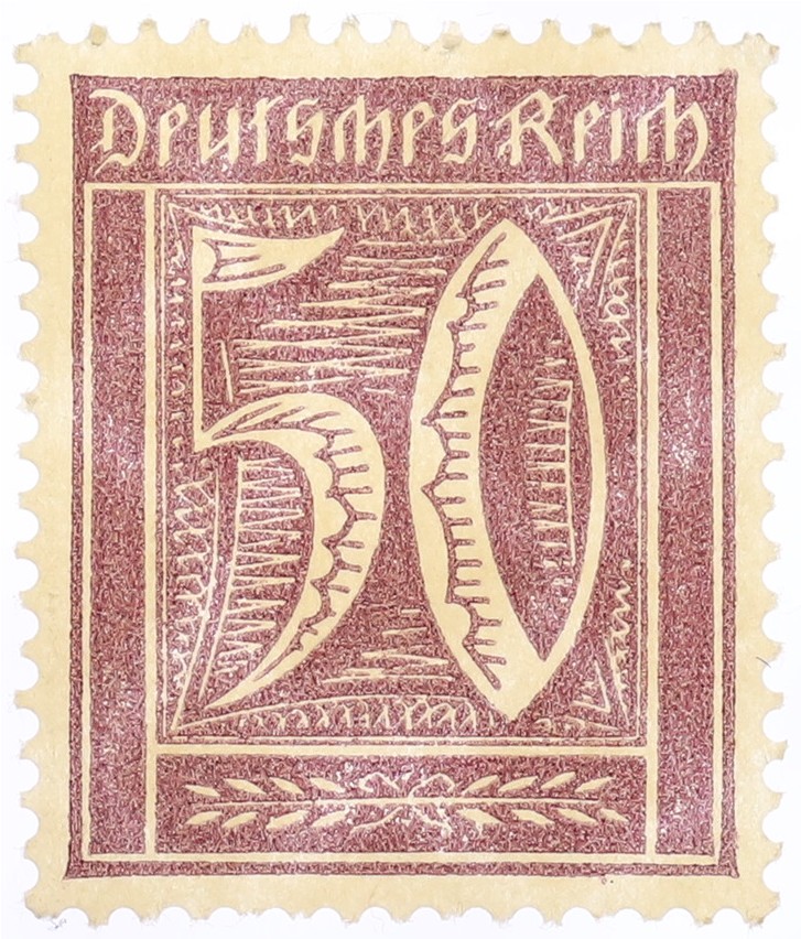 Почтовая марка 50 пфеннигов 1921 года Германия — Фото №1