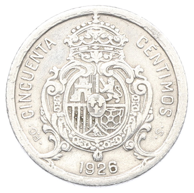 50 сентимо 1926 года Испания — Фото №2