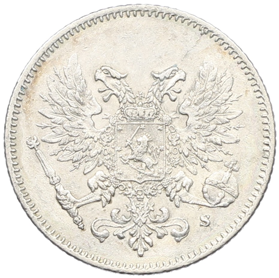 25 пенни 1917 года Русская Финляндия — Орел без корон (Временное правительство) — Фото №2