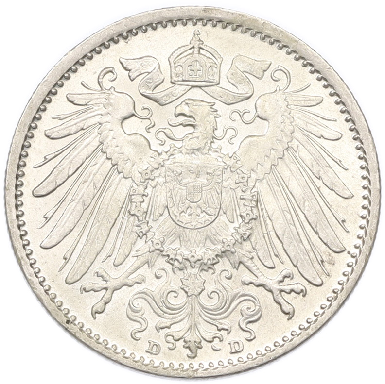 1 марка 1915 года D Германия — Фото №2