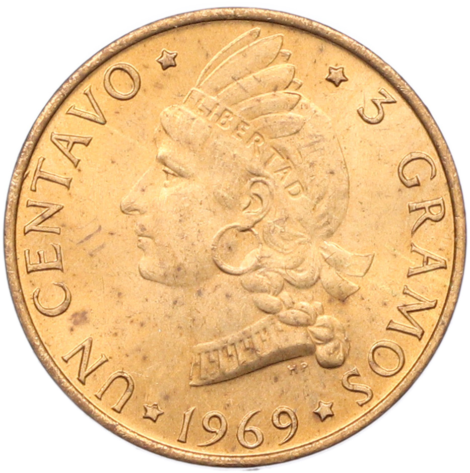 1 сентаво 1969 года Доминиканская республика — Фото №1