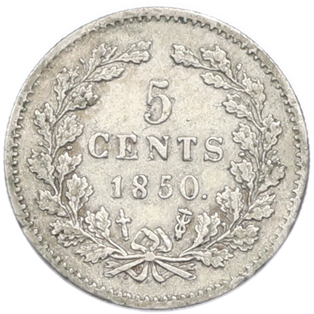 5 центов 1850 года Нидерланды — Фото №1