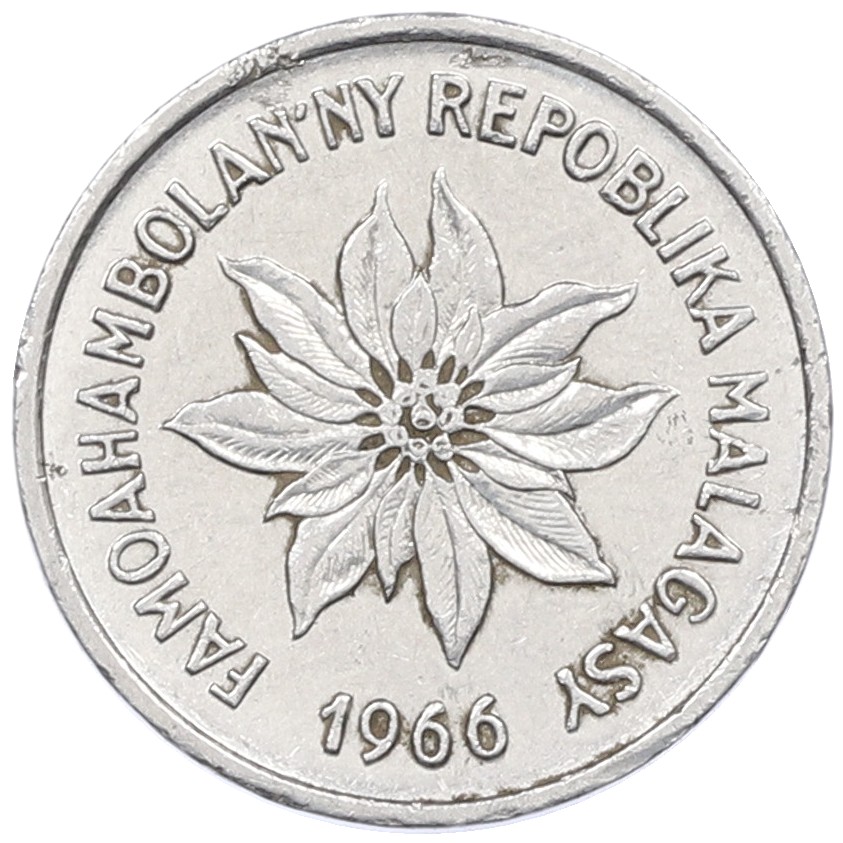 1 франк 1966 года Мадагаскар — Фото №1