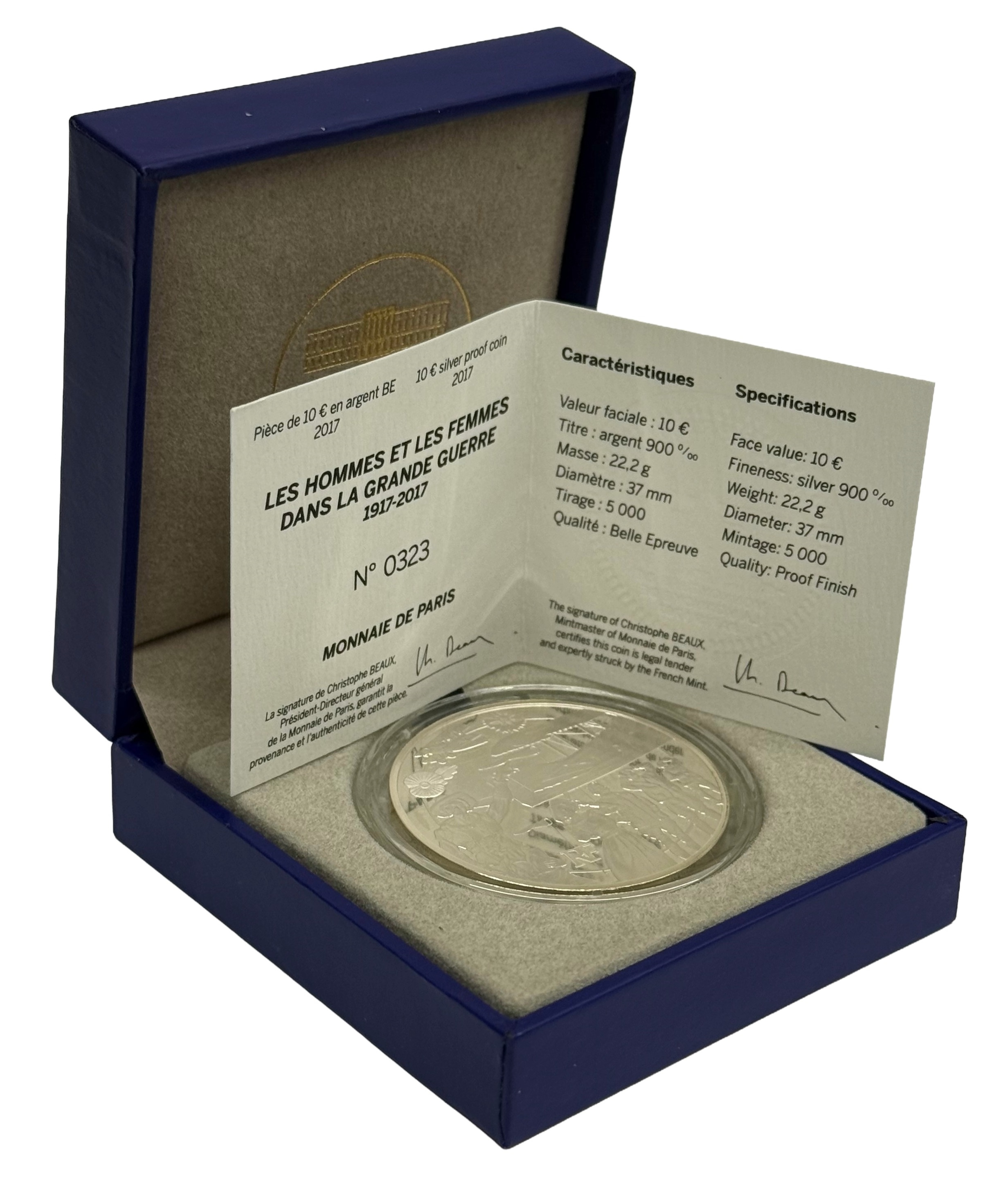 10 евро 2017 года Франция «Модернизация на войне — Первые танки и самолеты 1917 года» — Фото №3