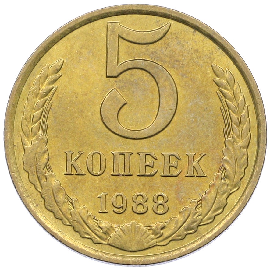 5 копеек 1988 года СССР — Фото №1