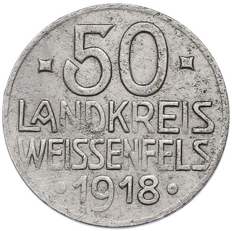50 пфеннигов 1918 года Германия — район Вайсенфельс (Нотгельд) — Фото №2
