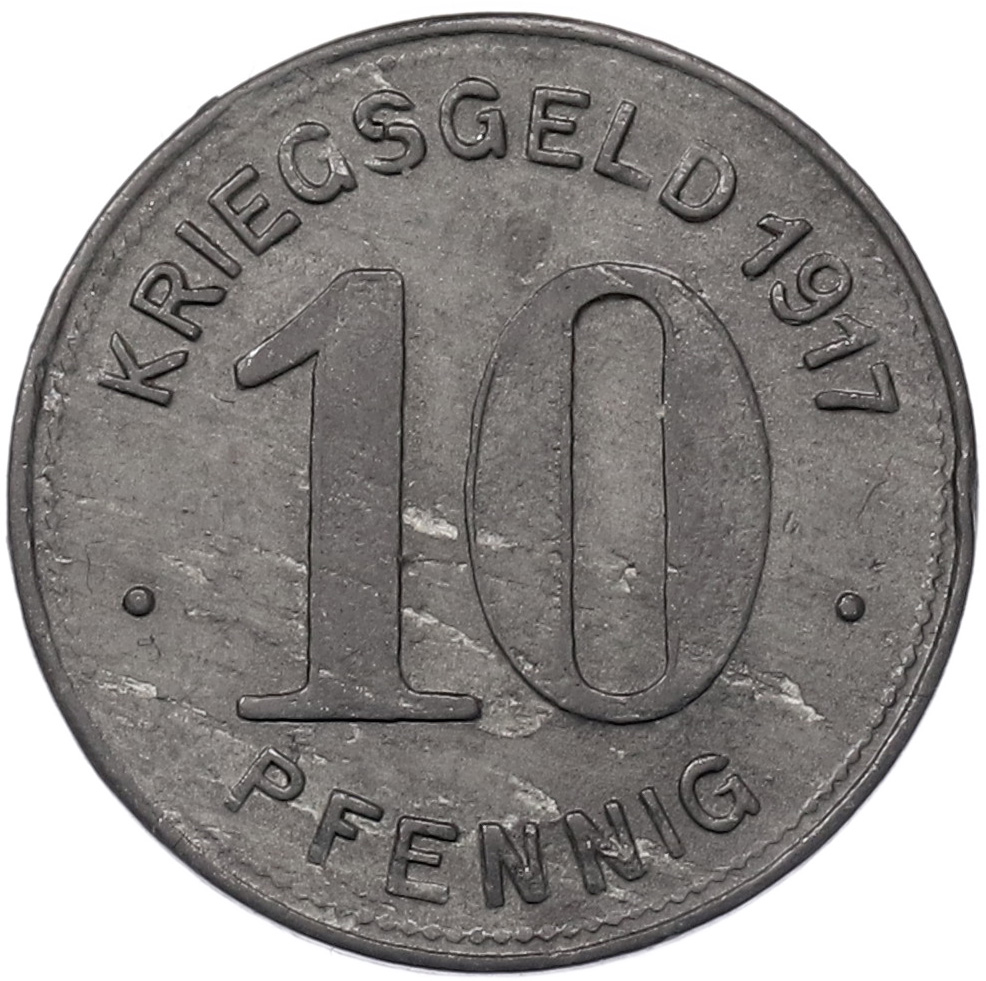 10 пфеннигов 1917 года Германия — город Эльберфельд (Нотгельд) — Фото №2