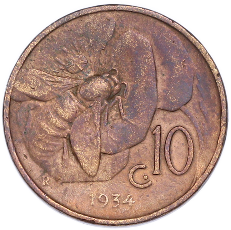 10 чентезимо 1934 года Италия — Фото №1
