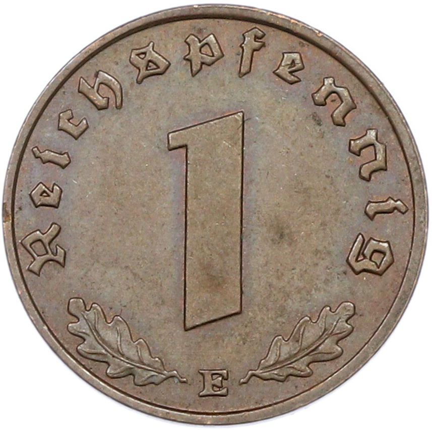 1 рейхспфенниг 1938 года E Германия — Фото №2