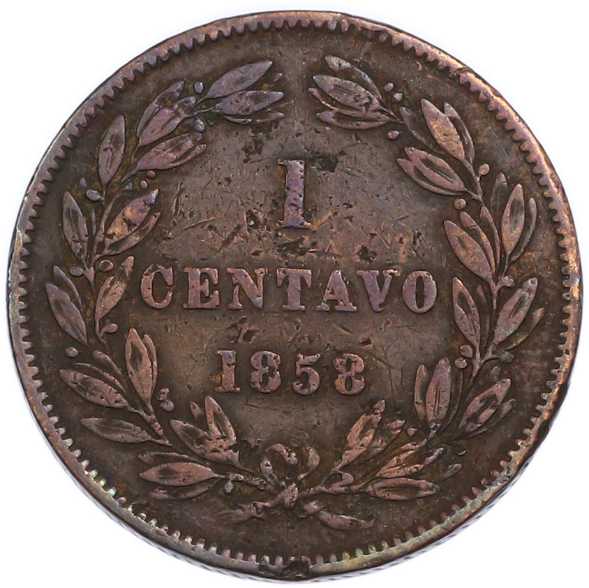 1 сентаво 1858 года Венесуэла — Фото №1
