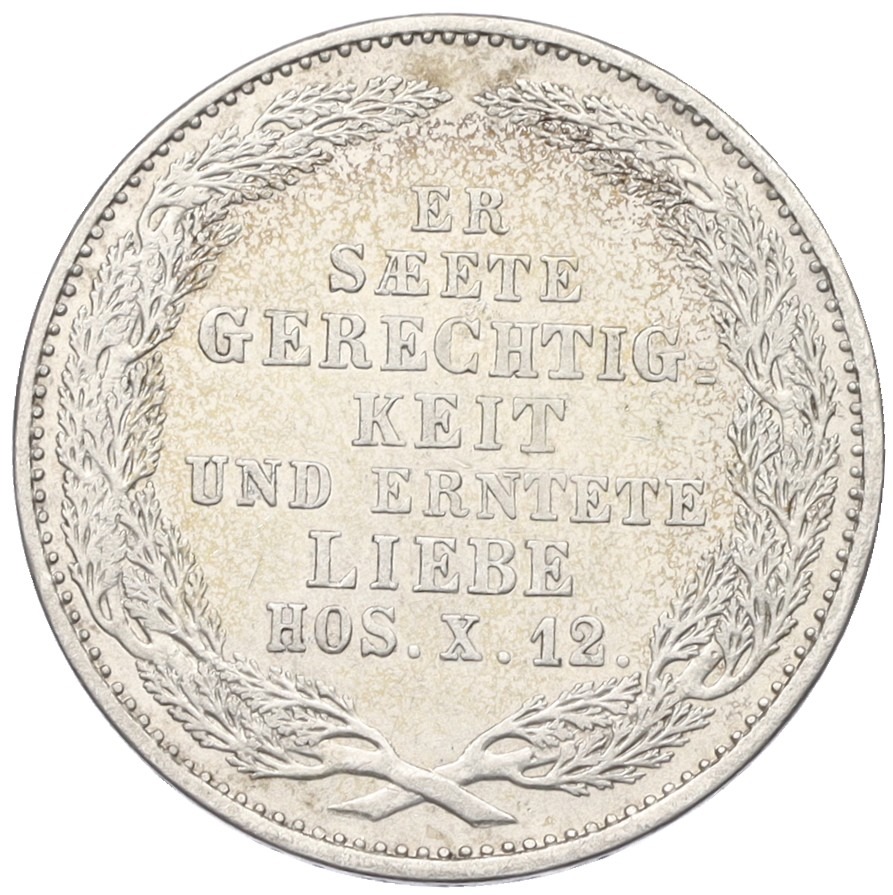 1/6 талера 1854 года Саксония «Смерть Короля Фридриха Августа II» — Фото №1